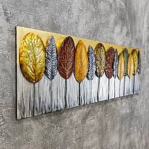 Decoración de pared de metal 3D, bosque, 56x180 cm
