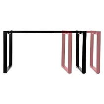Black O-type steel table frame, adjustable length from 100 to 160 cm, width 60 cm