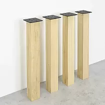 Gerade Tischbeine 71x8 cm, Eiche roh, 4er-Set.