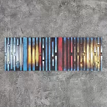 Décoration murale 3D en bois, pluie mosaïque, 150x50cm