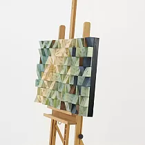 3D-wanddecor, hout, veelkleurig, 55x103cm