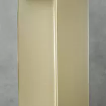 Minimalistinen ruostumattomasta teräksestä valmistettu hana mattassa antiikkimessingin värissä, korkeus 30,5 cm, juoksuputken pituus 14 cm