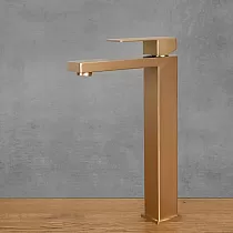 Minimalistinis antikvarinės bronzos spalvos nerūdijančio plieno maišytuvas, aukštis 30,5 cm, snapelio ilgis 14 cm
