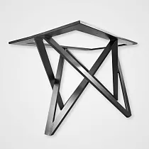 Käsitööna valmistatud 3D terasest lauaraam Pealttoega kolmnurgad, suurtele laudadele, pikkus 130 cm, laius 70 cm, kõrgus 72 cm