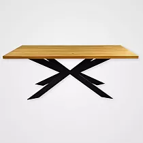 Bordramme av metall edderkopp med 8x2 cm profilben, høyde 72 cm, lengde 136 cm, bredde 70 cm