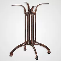 Baza de masa eleganta din fonta auriu antic, culoare bronz, inaltime 73 cm, potrivita pentru blat 70x70 cm