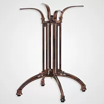 Stílusos öntöttvas asztallap óarany színben, bronz színben, magassága 73 cm, asztallapra alkalmas 70x70 cm