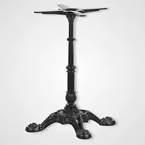 Vintage malmist lauaalus 4 jalaga, must värv, kõrgus 72 cm, sobib lauaplaadile 70x70 cm, 17 kg