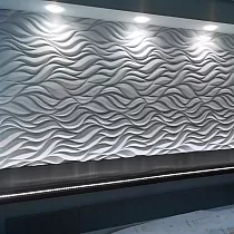 Decoratieve wandpanelen van polystyreen Warmth, afmeting 60x60cm, kleur wit, overschilderbaar, set van 12 stuks