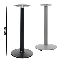 Central metal table base for bar height tables, black or grey powder paint, height 110 cm