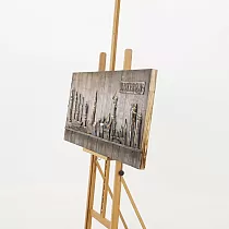 Cuadro en metal 3D, decoración de pared, muelle, puerto, dimensiones 60x150cm
