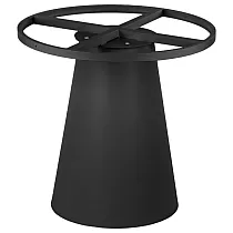 Conical solid table base made of steel, for large surfaces, height 72.5 cm, surface diameter 75 cm, base diameter 50 cm