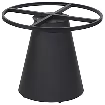 Conical solid table base made of steel, for large surfaces, height 72.5 cm, surface diameter 88 cm, base diameter 60 cm