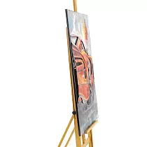 Opera de artă 3D, artă metalică, mașină sport roșie, 80x120 cm