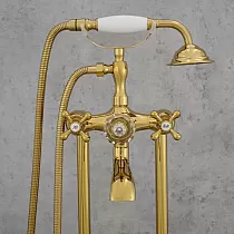 Grifo de bañera de pie, dorado, pulido, altura 98 cm