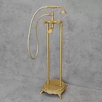 Brīvi stāvošs grīdas vannas jaucējkrāns, krāsa - antīks misiņš, matēts, augstums 101cm
