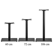 Stalowa noga do stołu o przekroju kwadratowym z kolumną okrągłą do dużych powierzchni stołów do 120x120 cm, różne wysokości 60 cm, 72 cm lub 106 cm, w dowolnym kolorze RAL