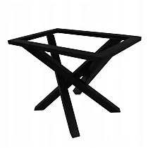 Solid, one-piece decorative steel coffee table leg, table frame with support mounting perimeter, dimensions 38x58 cm, height 42 cm, black or white colour