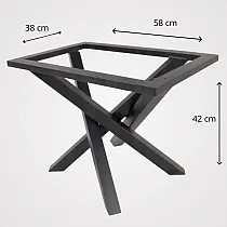 Gamba per tavolino da caffè solida, monopezzo decorativa in acciaio, struttura del tavolo con perimetro di montaggio del supporto, dimensioni 38x58 cm, altezza 42 cm, colore nero o bianco