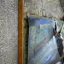 3D металева стіна, металеве зображення Старий літак з пропелерами, розмір 140х70 см