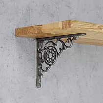 Cast iron shelf support, bracket with dimensions 13x17 cm, cobweb - in a set of 2 pcs.
