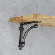 Hyllestøtte i støpejern, brakett med mål 14x14 cm, Albion style - i sett med 2 stk.