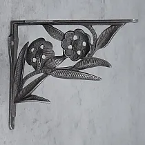 Dekorative støbejernshyldeholdere Blomster, 21x18 cm, sæt med 2 stk.