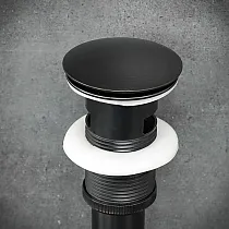 Dop de scurgere pop up cu preaplin, din alamă, de culoare neagră, 19 cm sau 21 cm