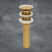 Pop-up Spulldrainstopper ouni Iwwerschwemmung, aus Messing, an antik Messingfaarf, 19 cm oder 21 cm