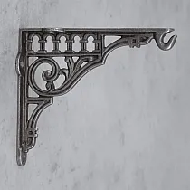Decorative shelf holder made of cast iron, depth 15 cm, height 12,5 cm, set of 2 pcs.