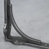 Ozdobny uchwyt na półkę wykonany z żeliwa, unikatowy, głębokość 12,5 cm, wysokość 12,5 cm, 2 szt.
