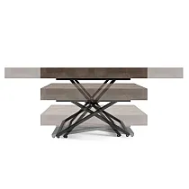Multifunctional extendable coffee table and dinnig table with adjustable 27-80 cm height, 3 in 1 lengths 120 cm 160 cm 200 cm, laminate top colours black, white, oak, concrete