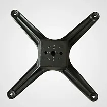 Base per tavolo da pranzo HoReCa grande e pesante di forma rotonda con 3 colonne in acciaio, colore nero o bianco, per piani di lavoro fino a 150 cm di diametro