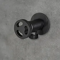 Rubinetto per tubo in ottone, nero, altezza 4 cm, lunghezza beccuccio 1,5 cm