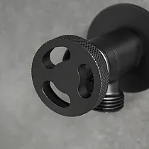 Rubinetto per tubo in ottone, nero, altezza 4 cm, lunghezza beccuccio 1,5 cm