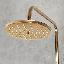 Douchesysteem in retrostijl, messing, antieke bronskleur, keramische afwerking, hoogte 134,5 cm