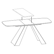 Mesa de comedor rectangular redondeada extensible - 180220 cm, Ancho 90 cm, Altura 76 cm, Patas modernas de metal negro, Tablero laminado duradero en 6 opciones de color