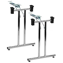 Metallinen taitettava pöytärunko, kromattu, syvyys 48 tai 59 cm, korkeus 72,5 cm