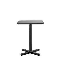 Metalen centrale tafelvoet, hoogte 72 cm, rechthoekige kolom, gemaakt van staal, onderstelmaat 43x43, in de kleur zwart
