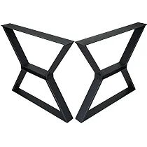 X-Form Frame Metal Dësch Been aus héichwäertege Stol, Héicht 71 cm, Breet 80 cm, schwaarz Faarf, Set vun 2 Stéck