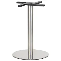 Nerūdijančio plieno centrinis stalo pagrindas, šlifuotas, pagrindo kojos skersmuo 50 cm, aukštis 72 cm