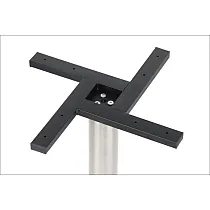 Nerūdijančio plieno centrinis stalo pagrindas, šlifuotas, pagrindo kojos skersmuo 50 cm, aukštis 72 cm