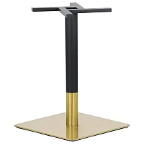 Baza centrala masa, din otel inoxidabil, culoare auriunegru, dimensiuni placa de jos 50x50 cm, inaltime 72cm