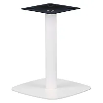 Centrālā galda pamatne izgatavota no tērauda, augstums 57 cm, apakšējās plāksnes izmēri 44,5x44,5 cm, balta krāsa, svars 14 kg