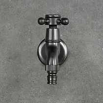 Faucet balla-suite déanta as práis, dath dubh, airde 11 cm, fad spout 2 cm