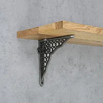 Regalträger aus Goss, Halterung, Héicht 15 cm, Längt 15 cm, Set vun 2 Stéck