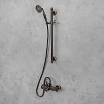 Retro stila dušas sistēma, misiņa, melna krāsa, satīns, augstums 65 cm