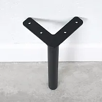 Metalliset huonekalujalat, mustat, korkeus 19,3 cm, halkaisija 2 cm, 4 kpl