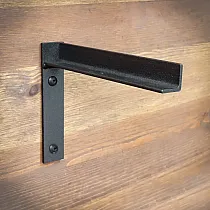 Soporte de estante de acero, escuadra, Color negro, altura 15 cm, ángulos rectos, longitud 20 cm, juego de 2 piezas