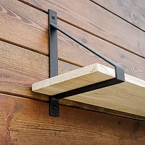 Steel shelf support, bracket, color steel grey, height 30 cm, right angles, length 21 cm, set of 2 pcs